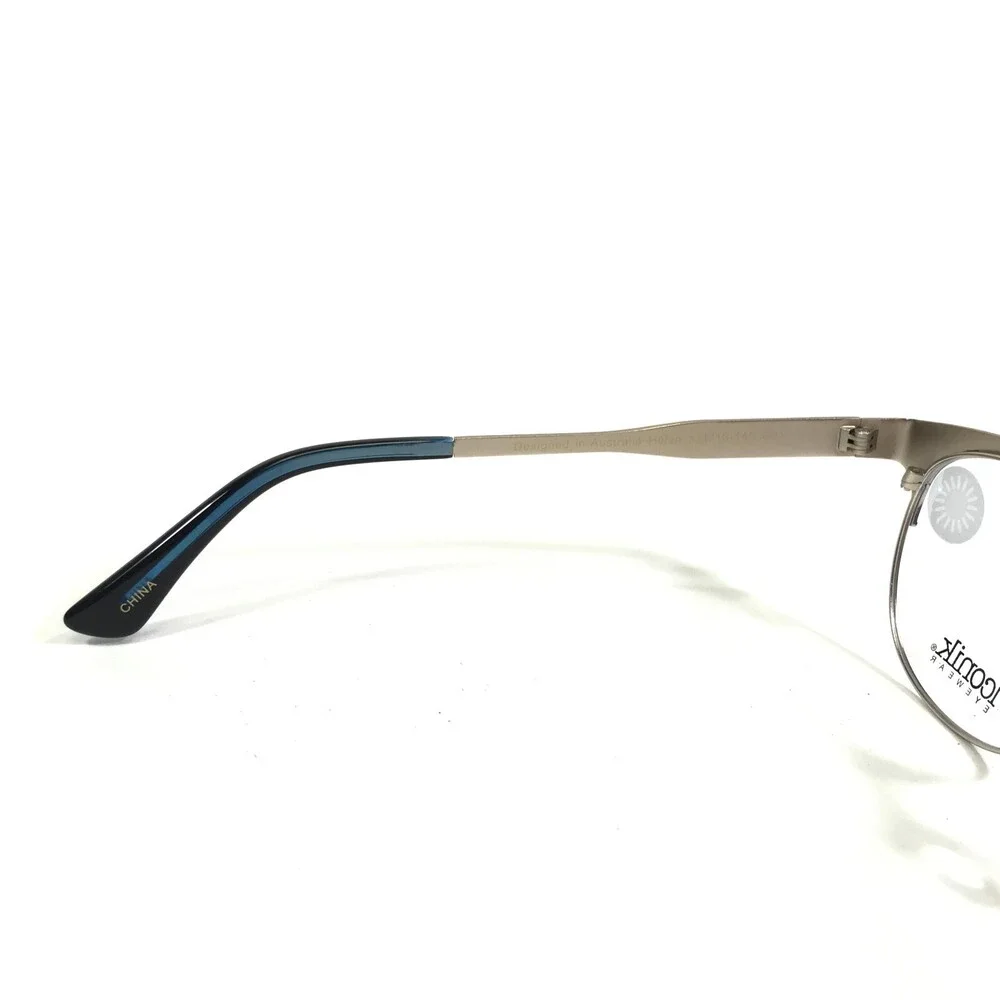 Iconik Eyeglasses Frames Helen C01 Blue Gold Round Full Rim 52-16-140